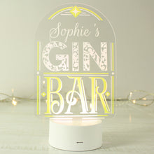 Personalised LED Colour Changing Gin Bar Light