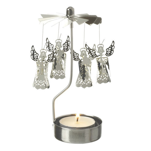 Christmas Angel Tea Light Metal Spinner