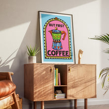 But First Coffee – Kettle Print, Funky Retro Kitchen Wall Art