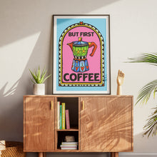 But First Coffee – Kettle Print, Funky Retro Kitchen Wall Art