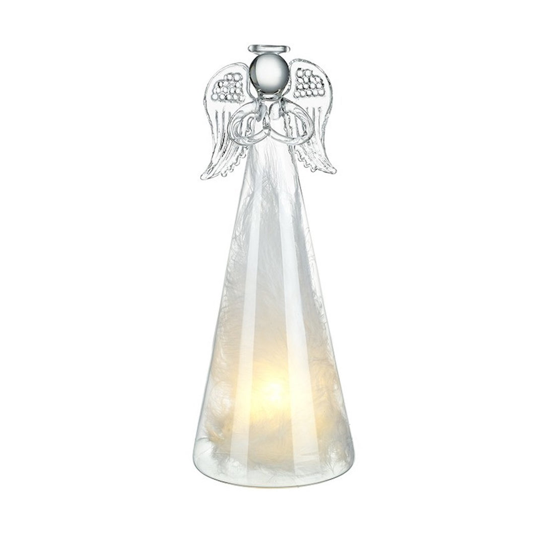 Glass Light Up Angel Decoration