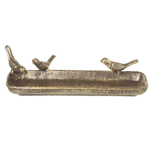 Metal Tray For Keys With Bird Decoration