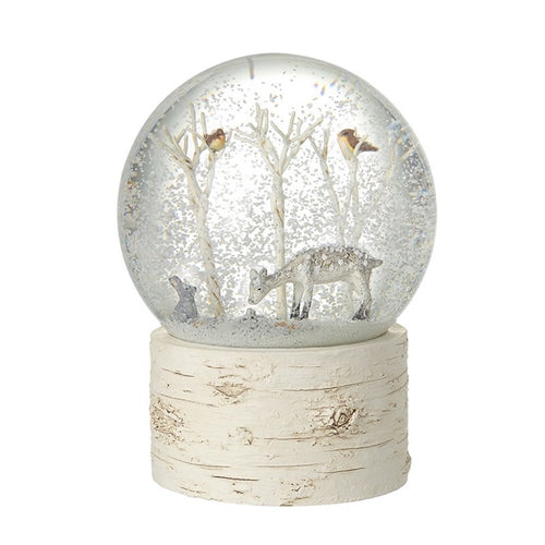 Musical Snow Globe With Woodland Scene