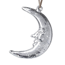Silver Glass Man In The Moon Hanging Decoration