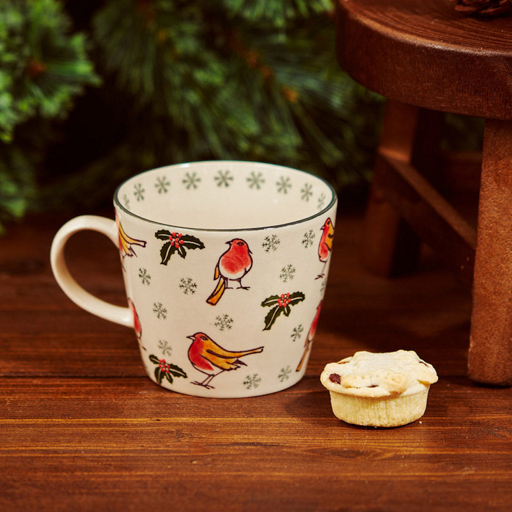 Christmas Ceramic Robin Mug