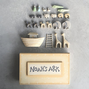 Noah's Ark Set In Wooden Keepsake Box