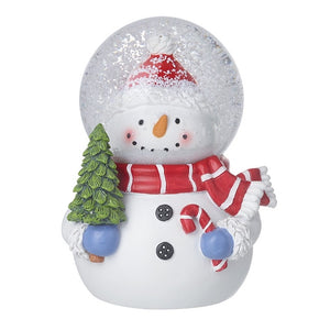 Christmas Snowman With Tree Snow Globe