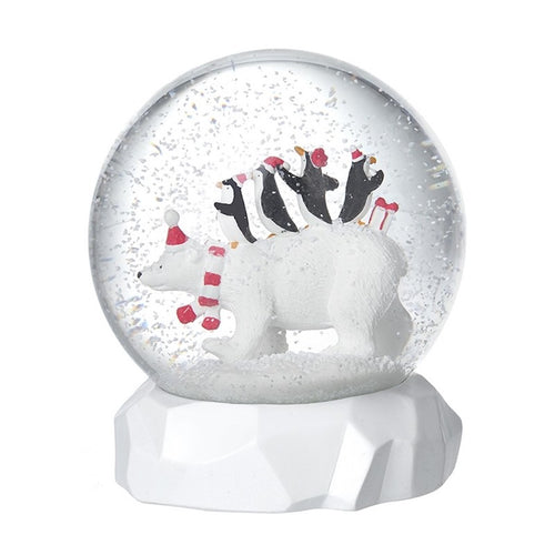 Large Christmas Polar Bear And Friends Snow Globe