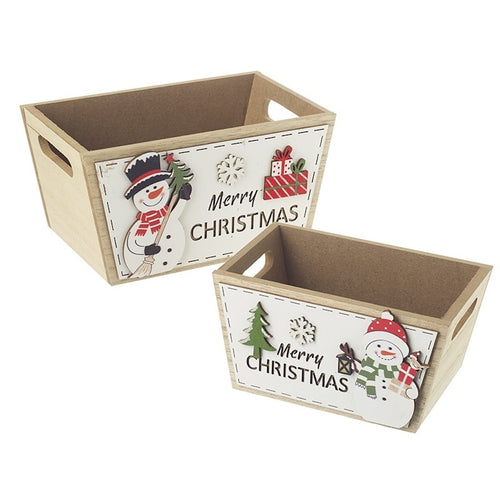 Personalised Merry Christmas Snowman Crate Set