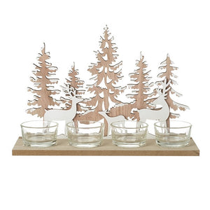 Christmas Tree And Deer Tea Light Holder