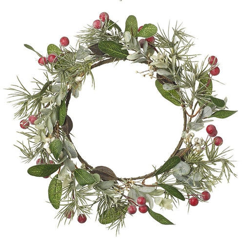 Festive Wreath With Red Berries