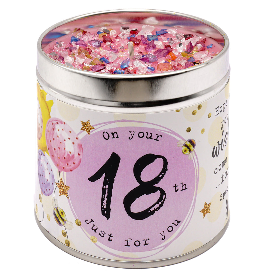 18th Birthday Sparkle Tin Candle