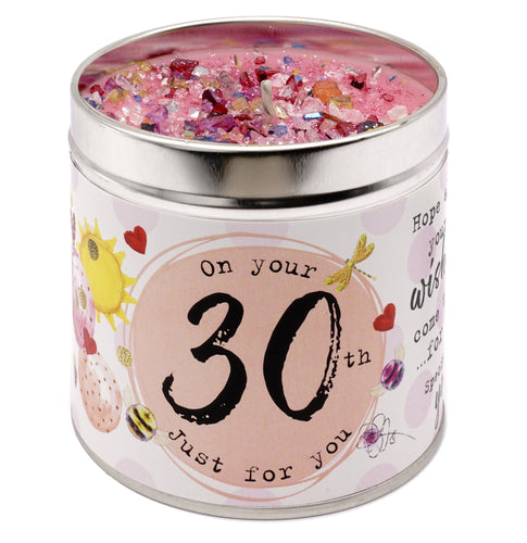 30th Birthday Sparkle Tin Candle