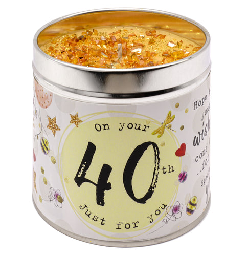 40th Birthday Sparkle Tin Candle