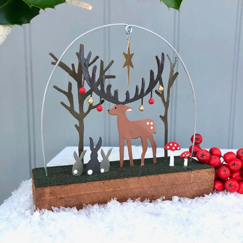 Christmas Stag Wooden Block