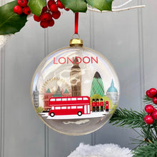 Christmas Glass London Scene Bauble