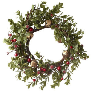 Christmas Wreath With Berries And Bells