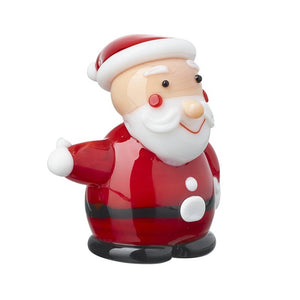 Hand Blown Glass Chubby Santa