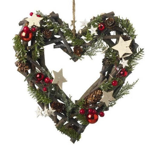 Christmas Twig Heart Wreath