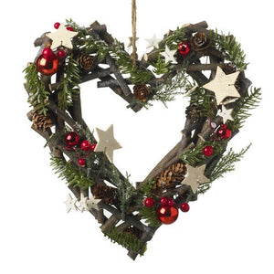 Christmas Twig Heart Wreath 32cm