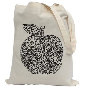Tote Bag Colour Me In Apple