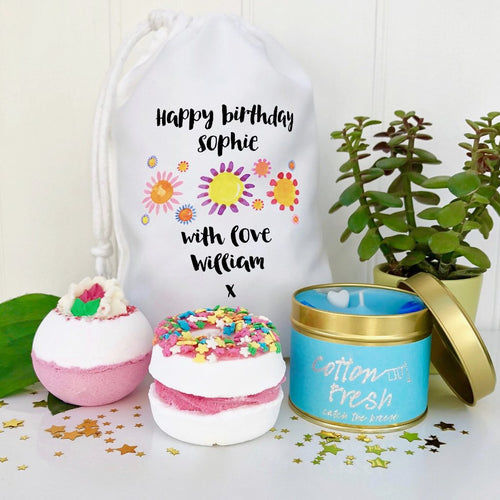 Happy Birthday Bath and Candle Set