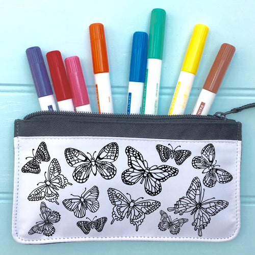 Butterflies Pencil Case To Colour In