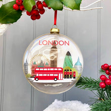 Christmas Glass London Scene Bauble