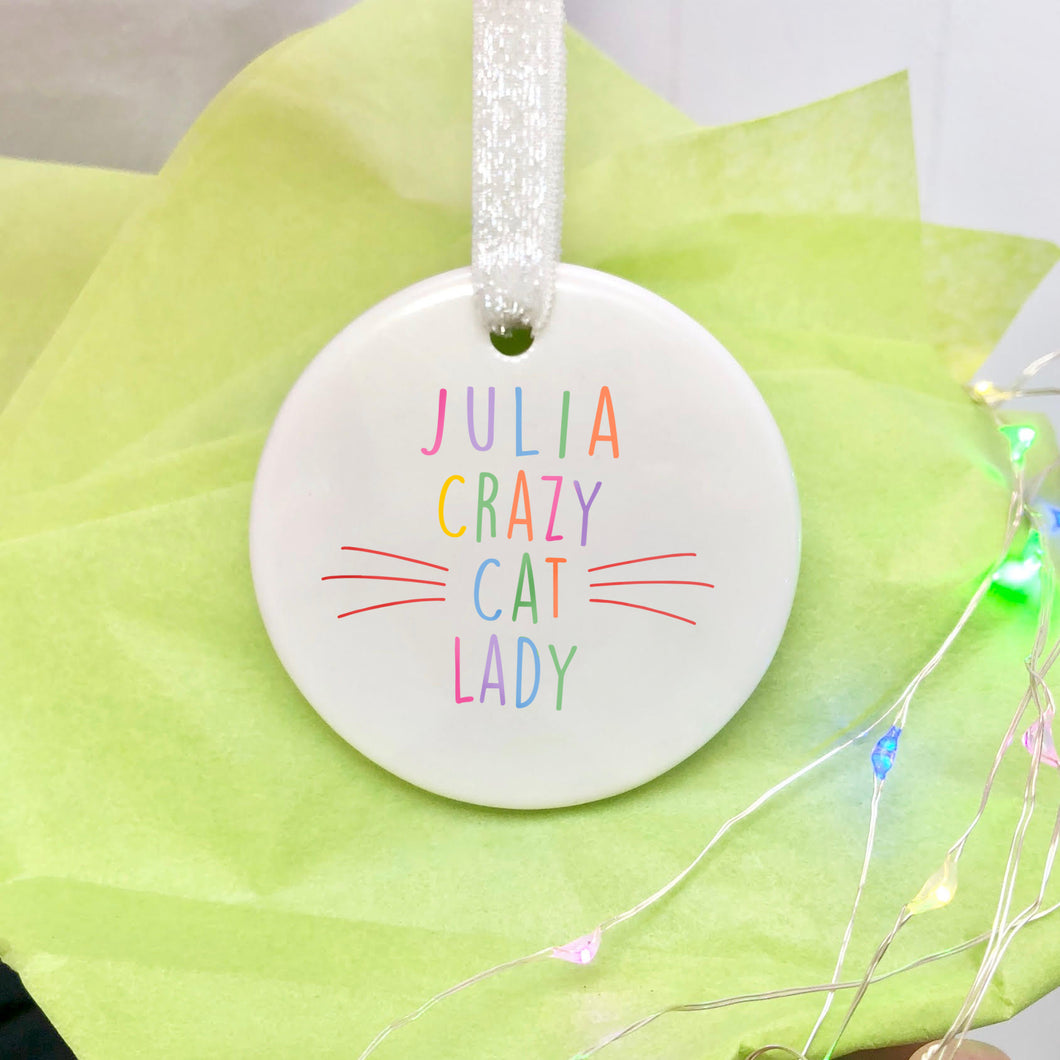 Personalised Crazy Cat Lady Decoration