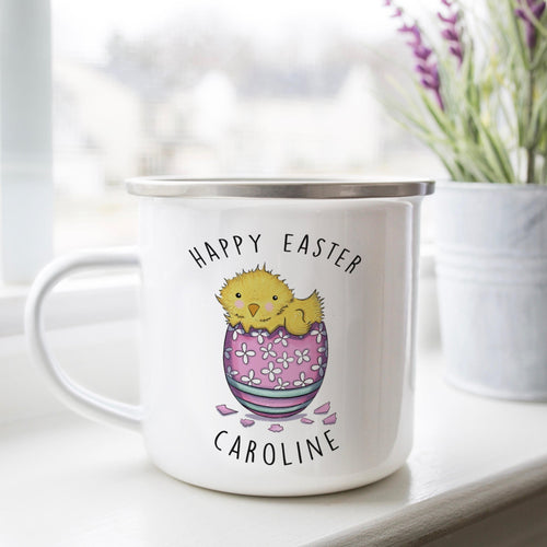 Easter Enamel Mug With Personalised Name