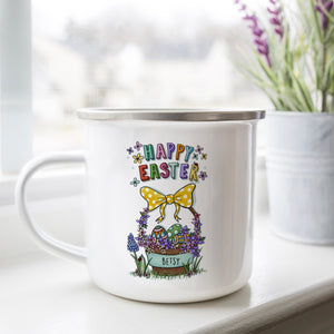Easter Enamel Mug With Personalised Name
