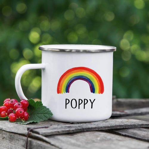 Personalised Enamel Rainbow Mug