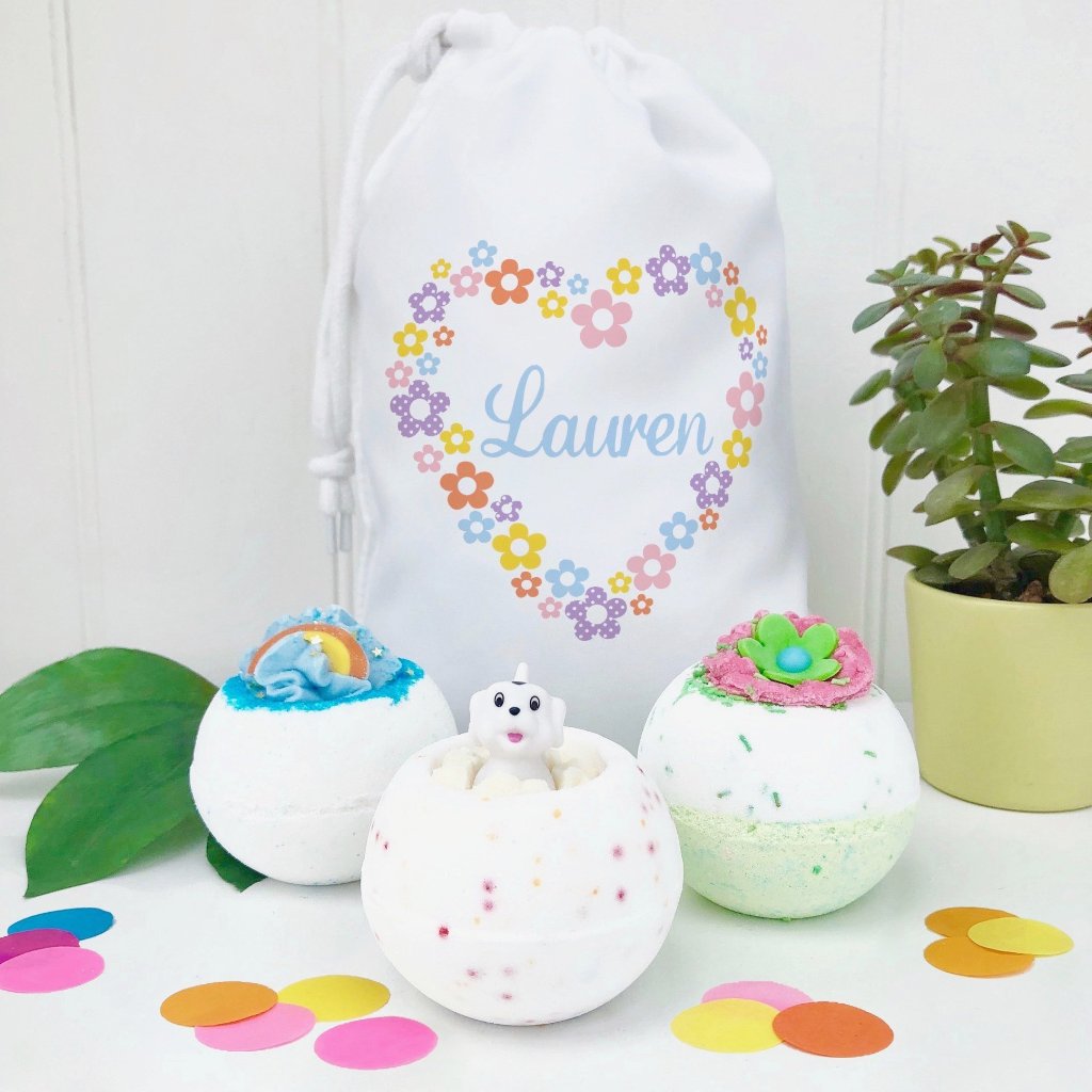 Personalised Children's Bath Bomb Set Pink Pineapple Home & Gifts