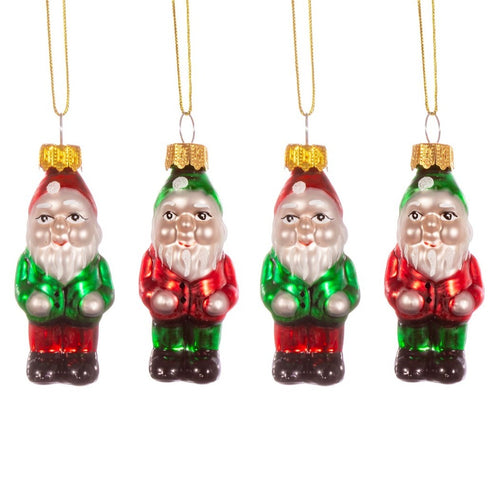 Gnome Shaped Glass Bauble Set