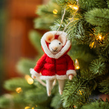 Christmas Mouse In Puffer Jacket Decoration