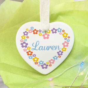 Personalised Floral Heart Decoration
