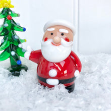 Hand Blown Glass Chubby Santa