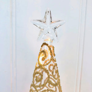 Light Up Gold Glass Tree Decoration