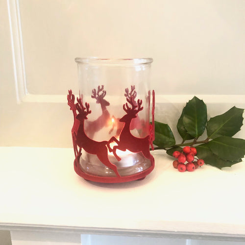 Leaping Reindeer Candle Holder