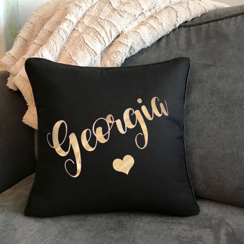 Personalised Glitter Star/Heart Cushion