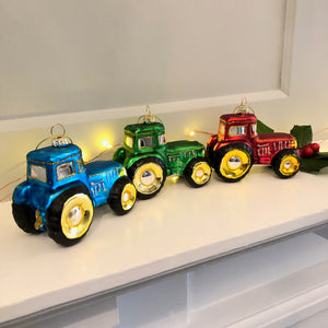 Hanging Christmas Tractor Decoration