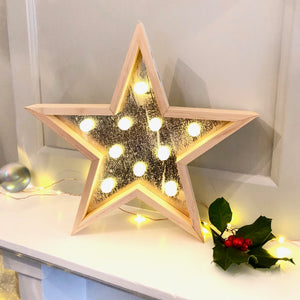 Large Light Up Wooden Star