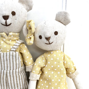 Personalised Linen Bear Soft Toy