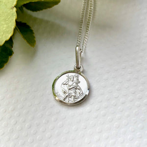 Sterling Silver Small St.Christopher Necklace