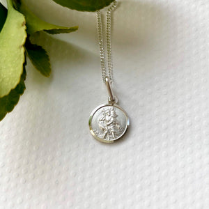 Sterling Silver Small St.Christopher Necklace