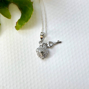 Sterling Silver Lock And Key Necklace