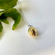 Sterling Silver And Gold Plated Strawberry Necklace