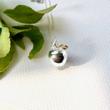 Sterling Silver And Gold Apple Necklace