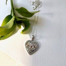 Sterling Silver And Rose Gold Heart Necklace