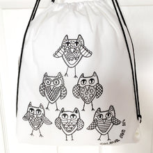 Colour Me In Owl Drawstring Bag
